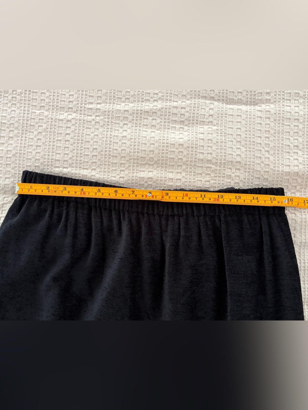 Vintage Indigo Moon Black Chenille Black Midi Skirt Fringe Hem L Artsy Boho - Picture 9 of 10